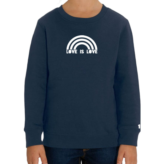 Sweater Love is Love donkerblauw/wit