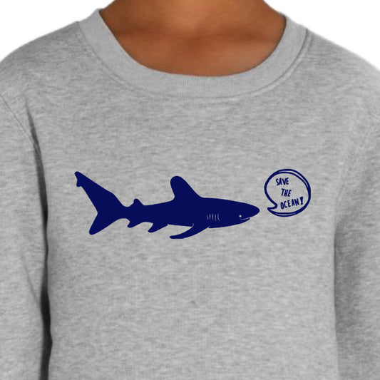 Sweater Save The Ocean grijs/donkerblauw