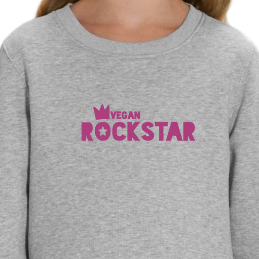 Sweater Vegan Rockstar grijs/roze