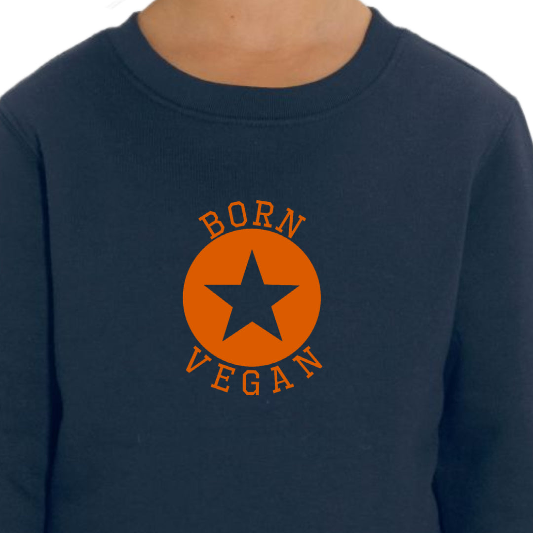 Sweater Born Vegan donkerblauw/oranje