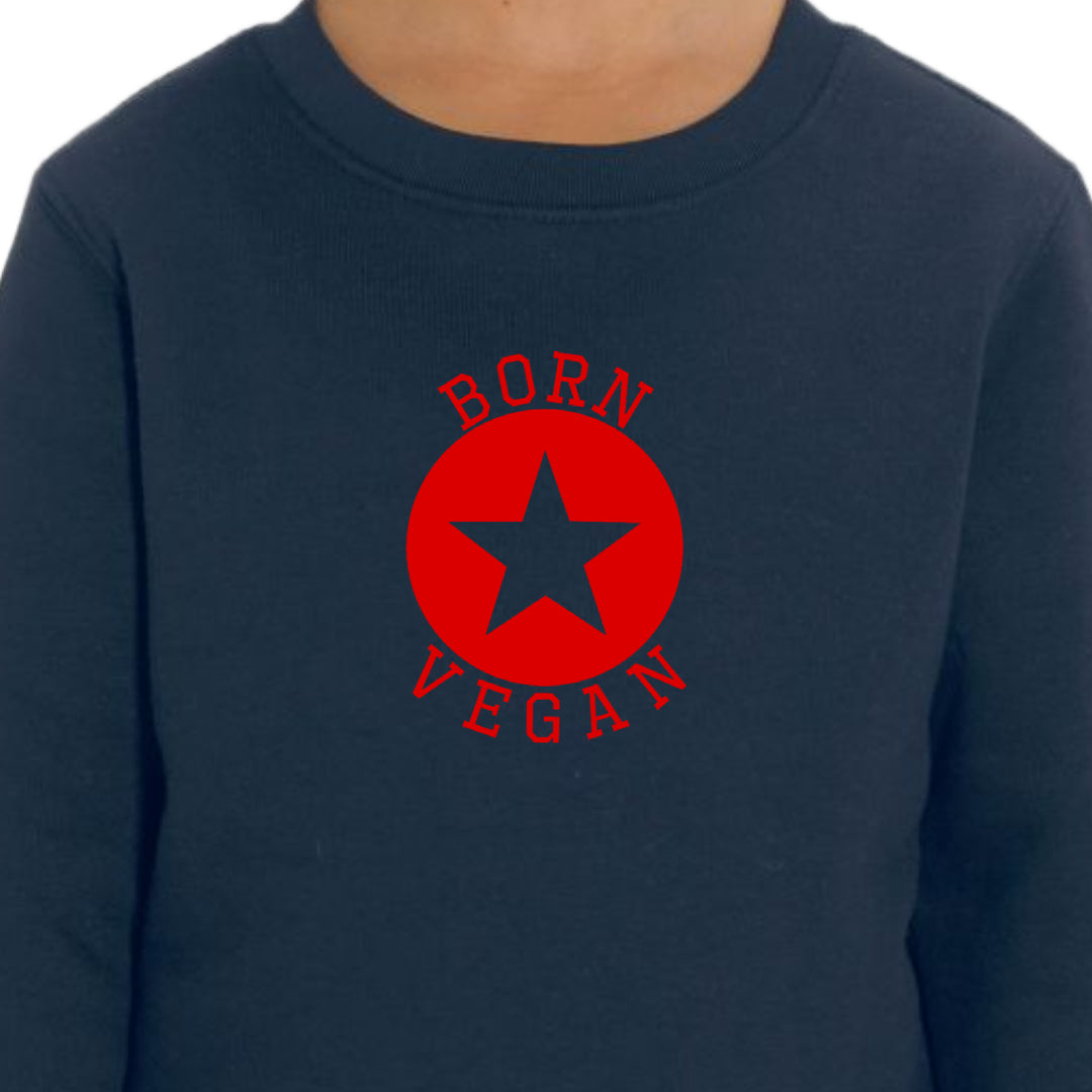 Sweater Born Vegan donkerblauw/rood