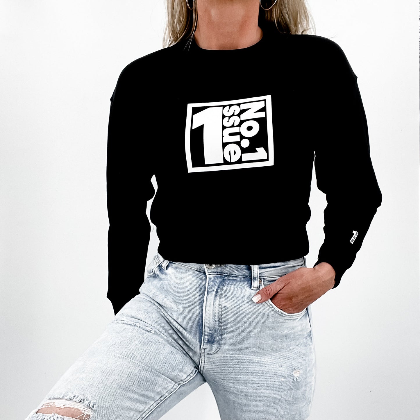 Crop sweater No.1ssue square logo
