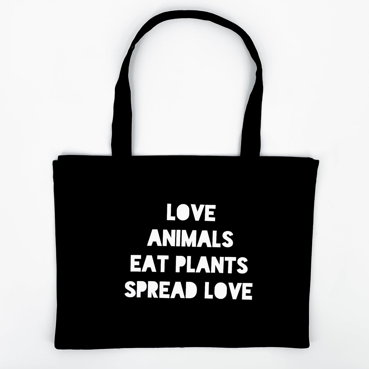 Canvas tas XL Love Animals Eat Plants Spread Love